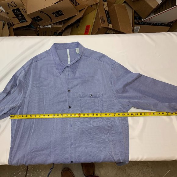 AXIS MENS 2XT LONG SLEEVE BUTTON BLUE SHIRT  TALL - Picture 2 of 5